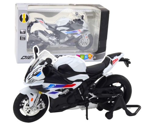 Sports Motorcycle Metal Lights Sounds White S1000 1:12