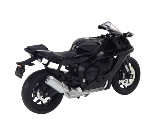 Sports Motorcycle Metal Lights Sounds Silver Elements Black 1:12