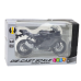 Sports Motorcycle Metal Lights Sounds Silver Elements Black 1:12
