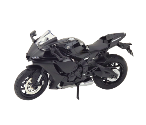 Sports Motorcycle Metal Lights Sounds Silver Elements Black 1:12