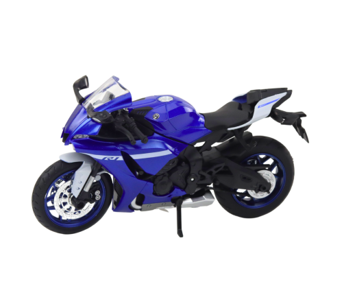 Sports Motorcycle Metal Lights Sounds Navy Blue R1 1:12