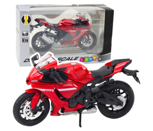 Sports Motorcycle Metal Lights Sounds Red R1 1:12