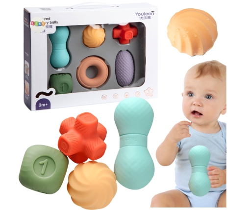 Set of Soft Sensory Toys Colored Blocks 6pcs