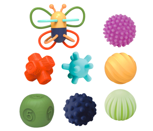 Set of Soft Sensory Balls Educational Butterfly 8pcs