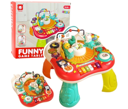 Educational Table Interactive Music Panel Piano 2 in 1 Red