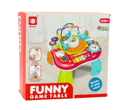 Educational Table Interactive Music Panel Piano 2 in 1 Red