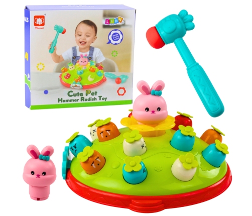 Arcade Game Hit Carrots With Hammer Jumping Rabbit