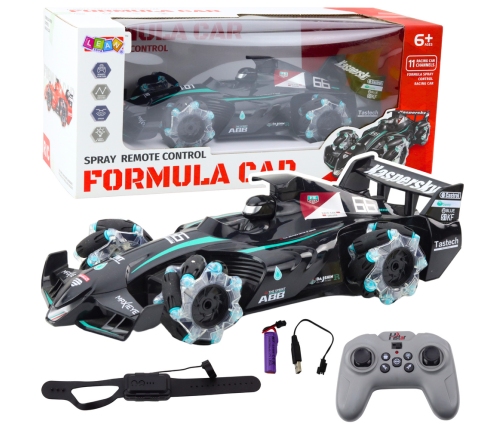 RC Car Sports Car Remote Controlled Smoke Effect 2.4G Black