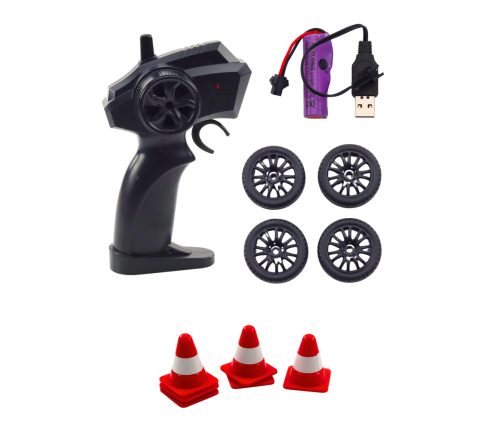 Car Sports Drift Interchangeable Wheels Remote Controlled RC 4WD Blue Sport