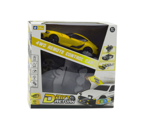 Drift Sports Car Interchangeable Wheels Remote Controlled RC 4WD Yellow