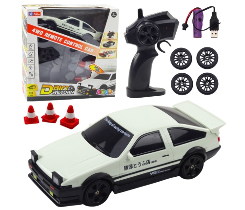 Drift Sports Car Interchangeable Wheels Remote Controlled RC 4WD White
