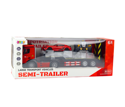Remote Controlled RC Car Transporter Set Sports Car Red 1:16