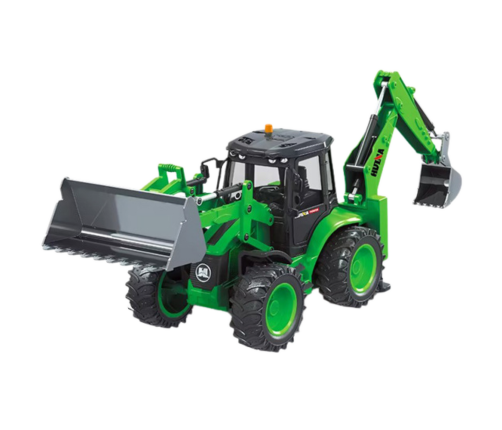 Remote Control Backhoe Loader RC Lights Sound Green Huina 1:14