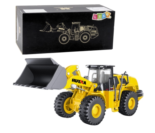 Backhoe Loader Metal Construction Huina Yellow 1:50