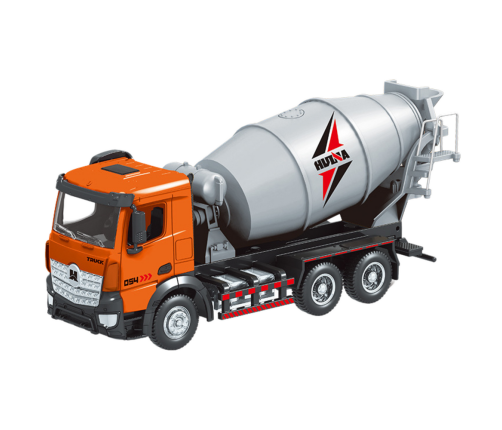 Concrete Mixer Construction Vehicle Metal Huina Orange 1:50