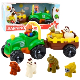 Motorized Tractor Interactive Animals Trailer Sounds Lights