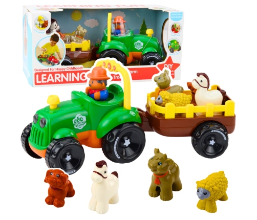 Motorized Tractor Interactive Animals Trailer Sounds Lights
