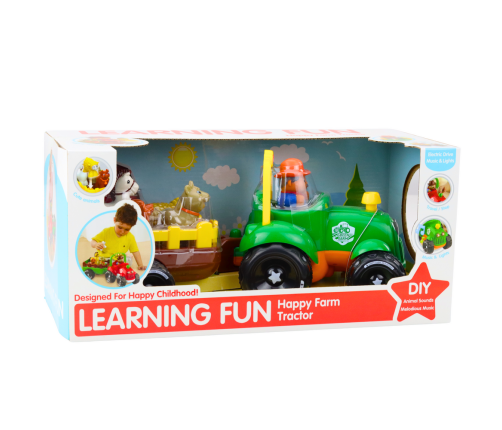 Motorized Tractor Interactive Animals Trailer Sounds Lights