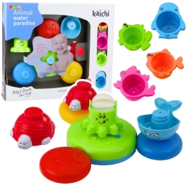 Interactive Bath Toy Set Fountain Animals Cups