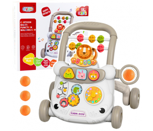 Educational Walker Interactive Pusher Blocks Clock Gears Gray