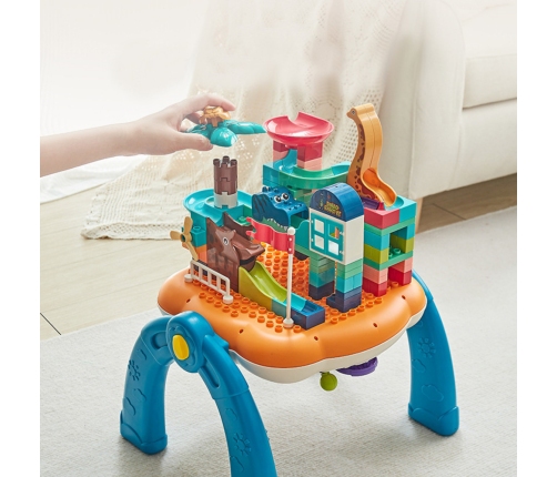 Educational Table Interactive Buildable Surface 2in1 Blue