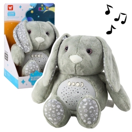 Plush Rabbit Sleeping Cuddly Toy Projector Sound Noise Gray Plush Rabbit Sleeping Cuddly Toy Projector Sound Noise Gray