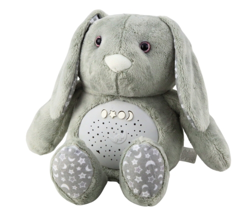 Plush Rabbit Sleeping Cuddly Toy Projector Sound Noise Gray