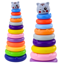Pyramid Tower Kitten Gray Colorful 13 Wheels 41 x 15.5 x 15.5 cm Pyramid Tower Kitten Gray Colorful 13 Wheels 41 x 15.5 x 15.5 cm