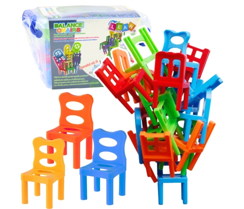 Falling Balance Chairs Arcade Game 36 Pieces Colorful