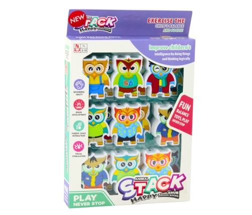 Educational Game Owls Arcade Logic Puzzle Domino 18 pcs.