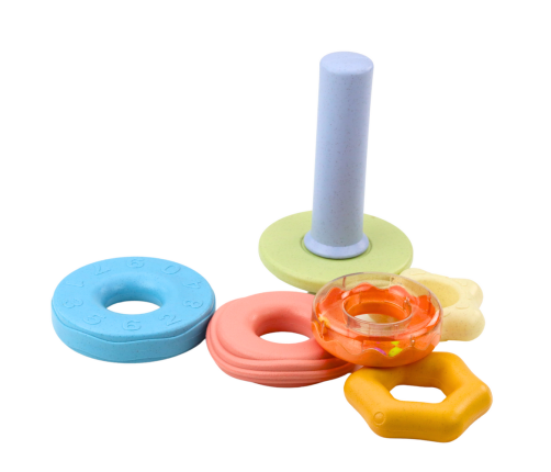 Tower of Wheels Sensory Puzzle for Toddlers Pastel 17cm