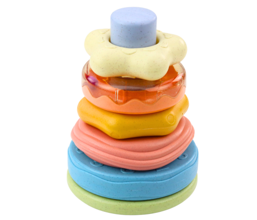 Tower of Wheels Sensory Puzzle for Toddlers Pastel 17cm