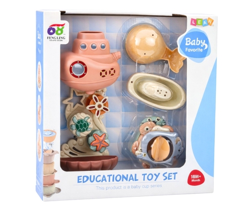 Bath Toys Submarine Ship Cups Suction Cups 9pcs