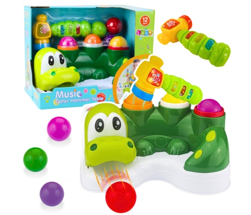 Arcade Game Ball Knocker Slide Hammer Interactive Crocodile