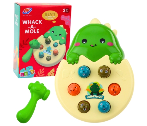 Mini Whack A Mole Dinosaur Egg Skill Game Green