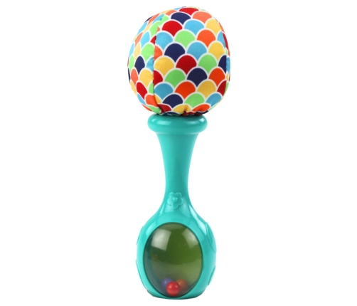 Set of Rattles with Soft Ball Patterns Orange Green 2 pcs