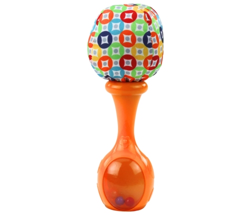Set of Rattles with Soft Ball Patterns Orange Green 2 pcs