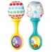 Set of Rattles with Soft Ball Patterns Yellow Green 2pcs