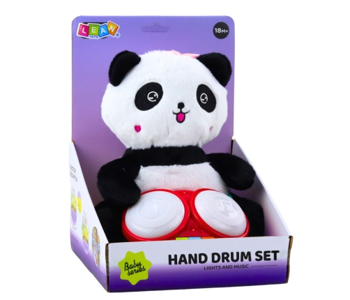 Plush Panda With Drums Mascot Cuddly Toy Lights Sounds