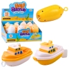 Bath Toy Pull-On Boat White Yellow Mix