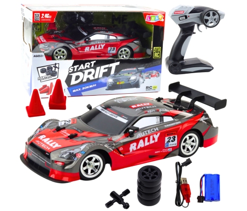 Drift Car Racing RC Red Black 30km/h 1:16