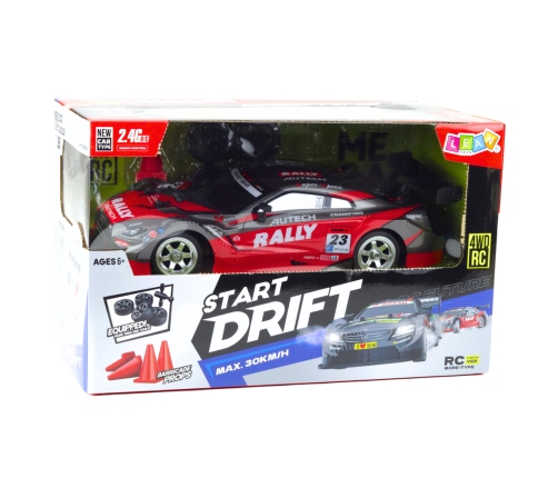 Drift Car Racing RC Red Black 30km/h 1:16