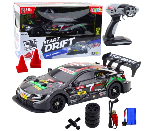 Drift Car RC Black Carbon 30km/h 1:16