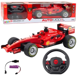 Remote Controlled RC Racing Car Steering Wheel Lights Sounds 1:12 Red