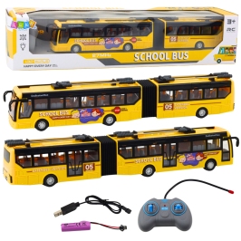 RC 1:32 Yellow Articulated Remote Controlled Trolleybus School Bus