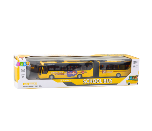 RC 1:32 Yellow Articulated Remote Controlled Trolleybus School Bus