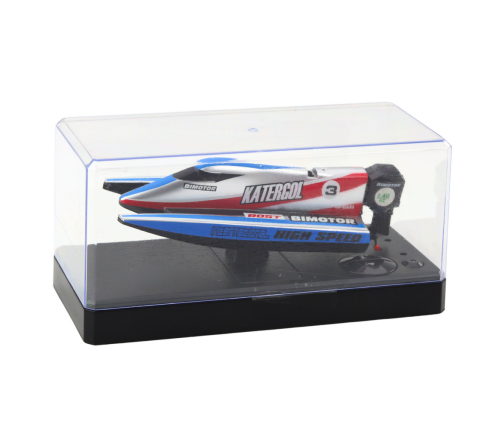 Remote Controlled RC Motorboat Blue-Silver 14cm
