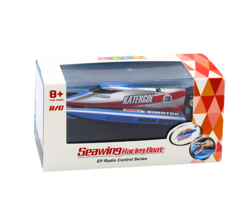 Remote Controlled RC Motorboat Blue-Silver 14cm