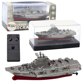 Military Ship Remote Controlled Boat RC Silver 15cm