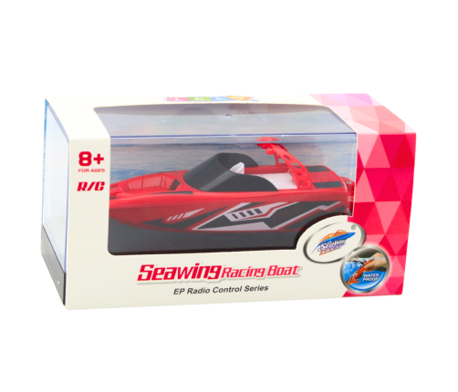 Remote Controlled RC Motorboat White and Red 15cm